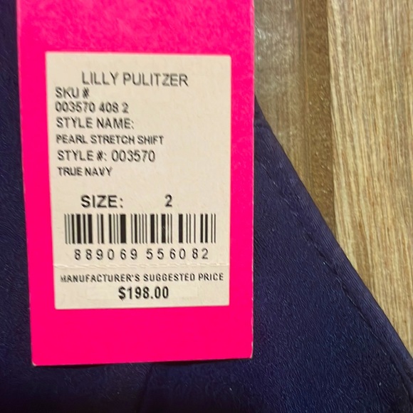 NWT Lilly Pulitzer Pearl Stretch Shift Dress True Navy $198 Size 2 - Picture 4 of 4